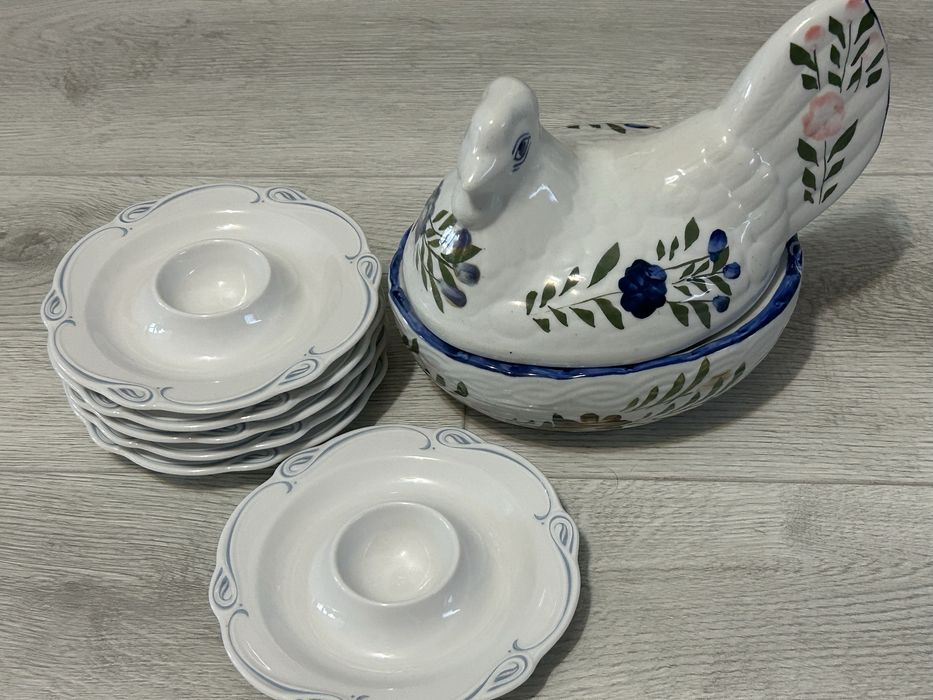Старинен комплект  сервиз за яйца