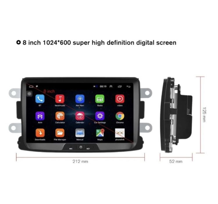 Navigatie 8 Inch Android 10  Dacia Logan Dokker Duster Sandero Lodgy