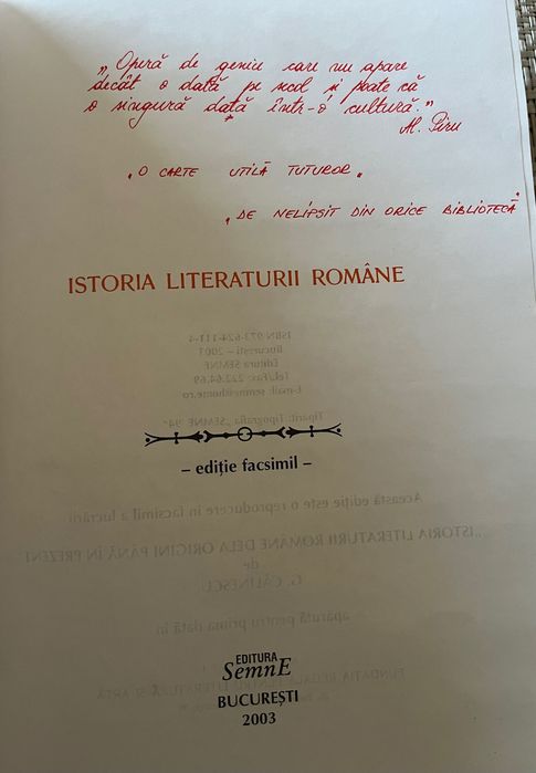 Istoria Literaturii Române