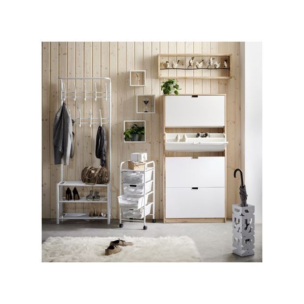 СТОМАНЕНА закачалка+етажерка за обувки на 3 етажа