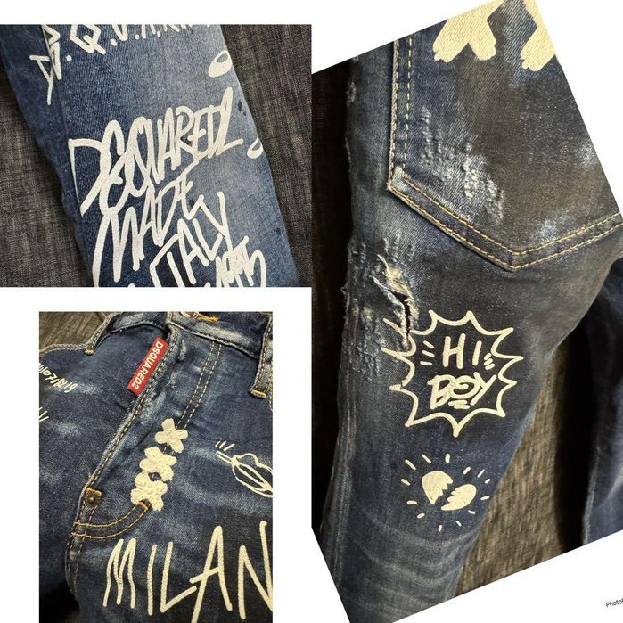 NOU Blugi Dsquared2 model Skater Graffiti masura 50