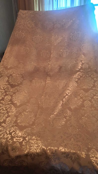 Шторы атласные с набивным рисунком, плотные, СССР