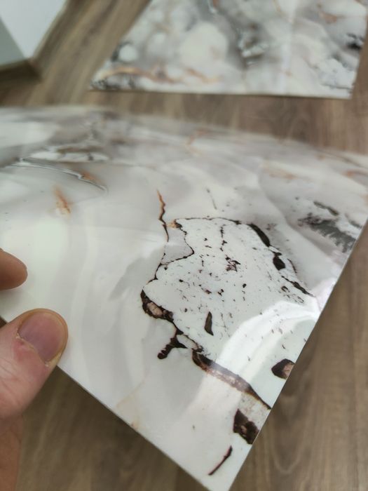 Set 10 panouri autoadezive, marmura bej-auriu imitație marmura 60x60cm