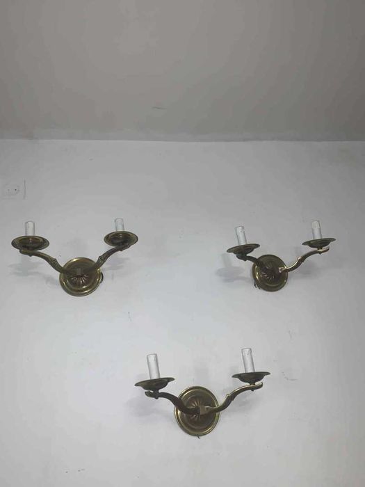 Set de trei aplice de perete din bronz