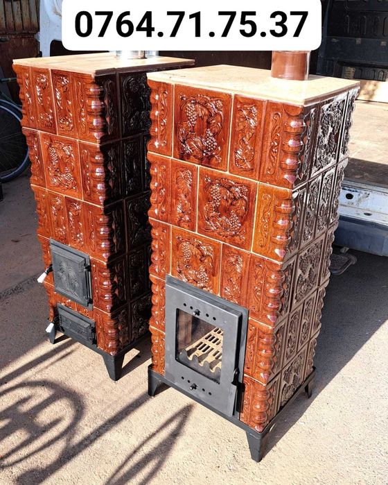 Soba teracota,sobe mobile,sobita premontata fabricata roti plita