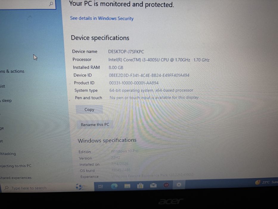 Laptop  Acer in stare foarte buna