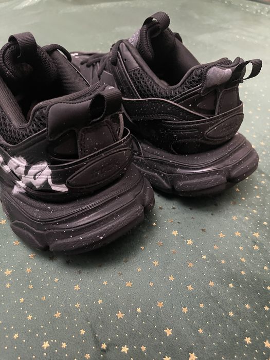 Balenciaga Track Signature Black Distressed Finish