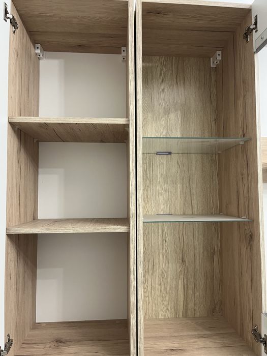 Set mobilier modular/comoda perete living / tv cu usi, sertare, leduri