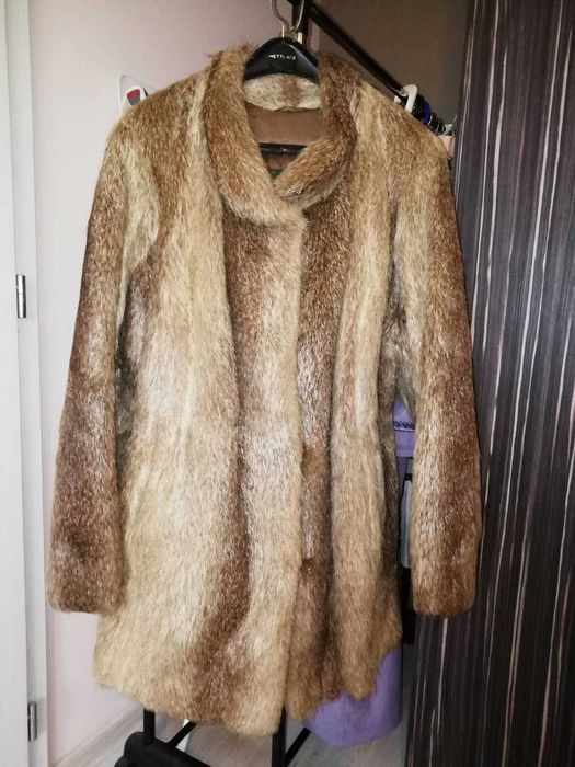 Дамско палто естествен косъм нутриии
