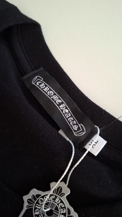 Tricou Chrome Hearts Negru, Print Alb-Roz, Marimea XL