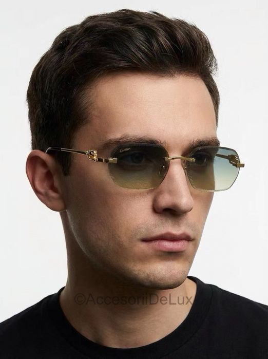 Ochelari de Soare Cartier CT0601S Noi Full Box Panthere Verificare Colet Gold