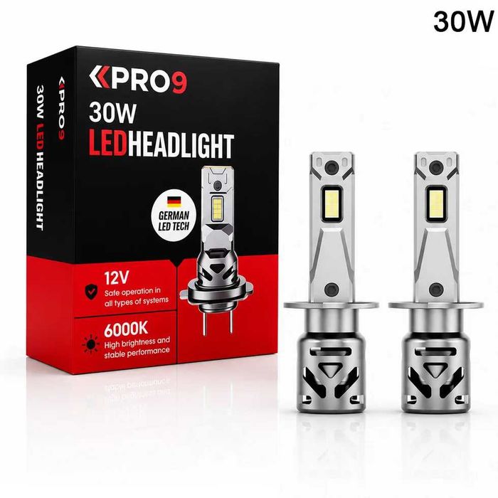 LED крушки H3 30W 6000K mini 1 ГОДИНА ГАРАНЦИЯ