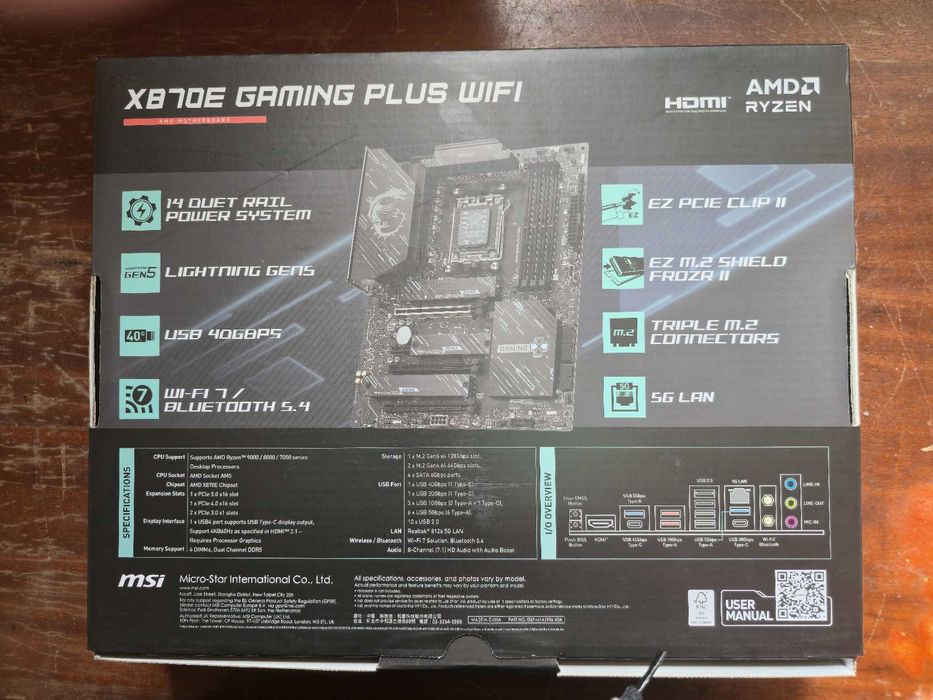 Kit Placa de baza MSI X870E GAMING PLUS WIFI + Procesor Ryzen 5 9600x