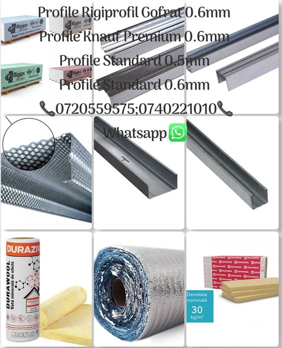 Placa Gipscarton, Profile cd-ud - Preț producător