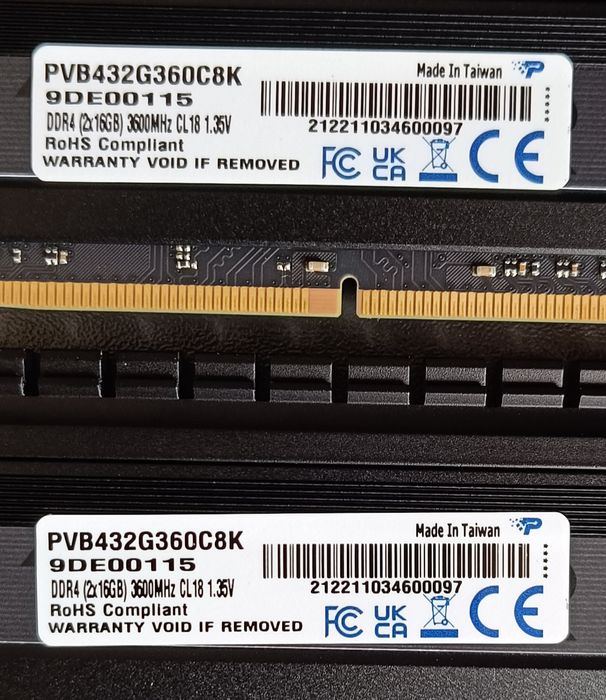 Оперативная память DDR4"Patriot Viper Blackout Edition"3600MHz/32Gb