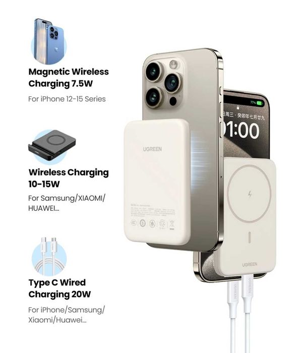 UGREEN PB561 Magnetic PD 20W Power Bank 10000mAh magsafe for iPhone 16