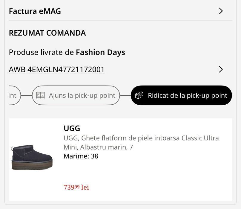 UGG ultra mini albastru marin