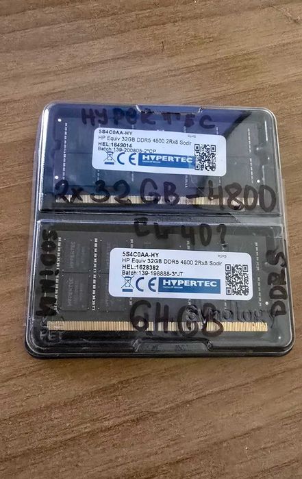 64GB (2x32GB) DDR5 4800MHz Hypertec RAM за Лаптоп (SO-DIMM) – Перфектна!