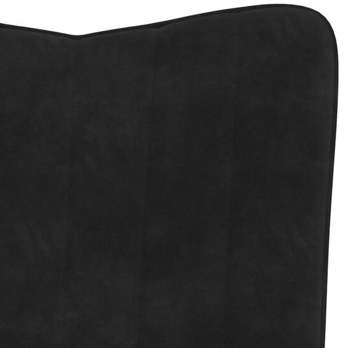 Scaun de relaxare, negru, catifea