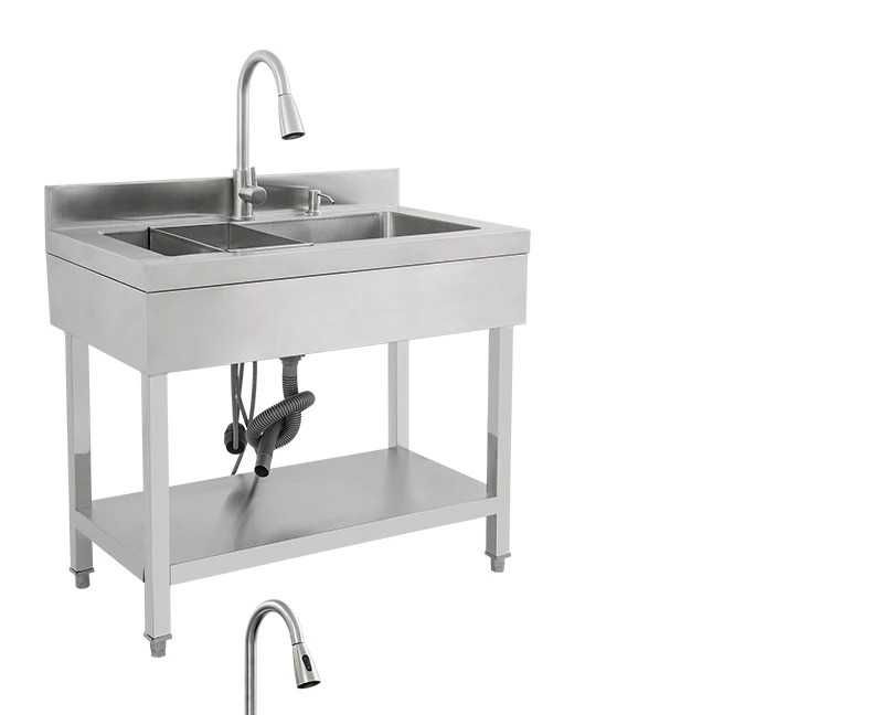chiuveta inox o cuva mare 90x60x80 cm completa baterie