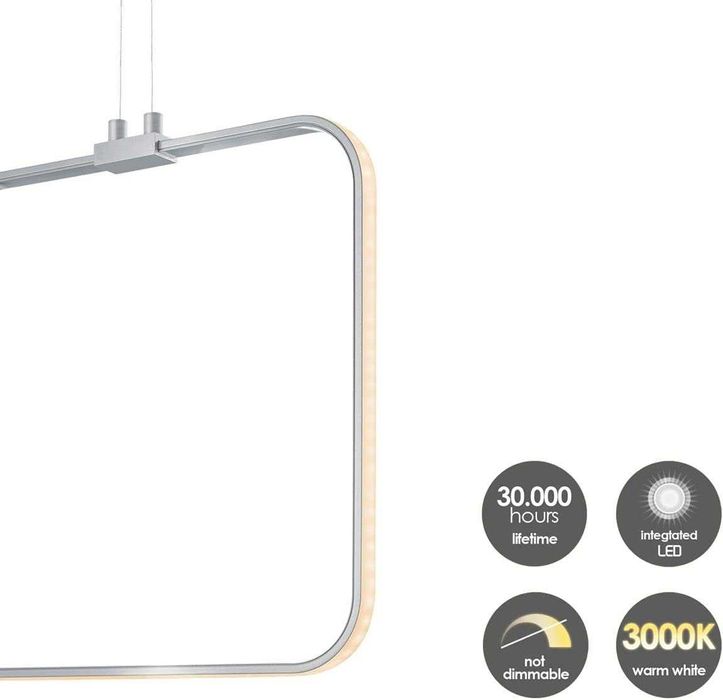 Lampă suspendată cu LED, Home sweet home QUAD, 35 cm - Gri Argintiu