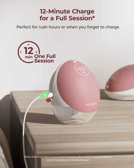 [Premium] Pachet 2 pompe sâni electrice hands-free Momcozy M9, Cozy Red, ca noi - folosit DOAR o săptămână