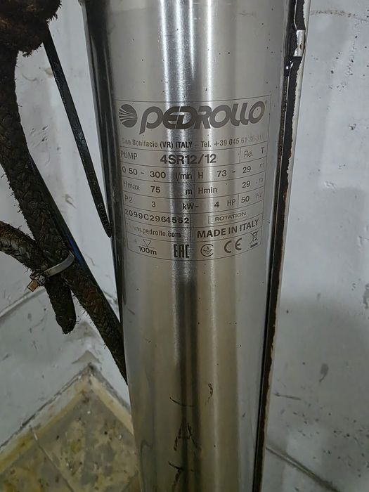 Pompa submersibilă Pedrollo 4SR12/12 – 4 HP (3 kW) – Italia