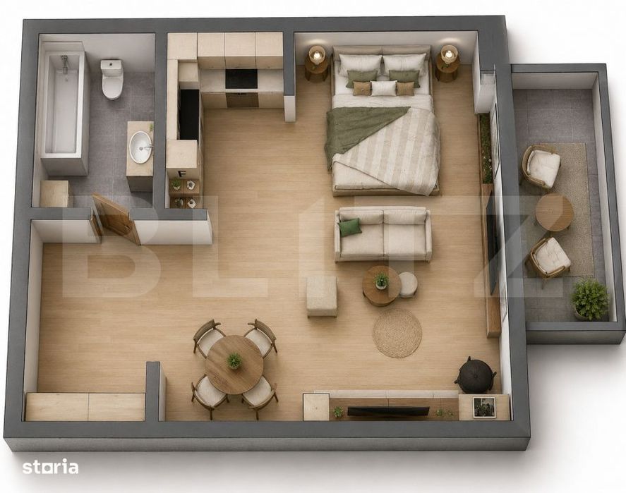Garsoniera de vanzare, 38.80 mp, zona Livezeni - Green Residence