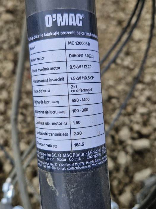 Motocultor Omac 12cp diesel