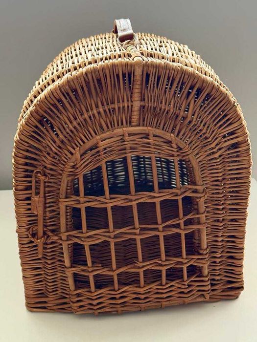 Плетена ратанова чанта за домашен любимец