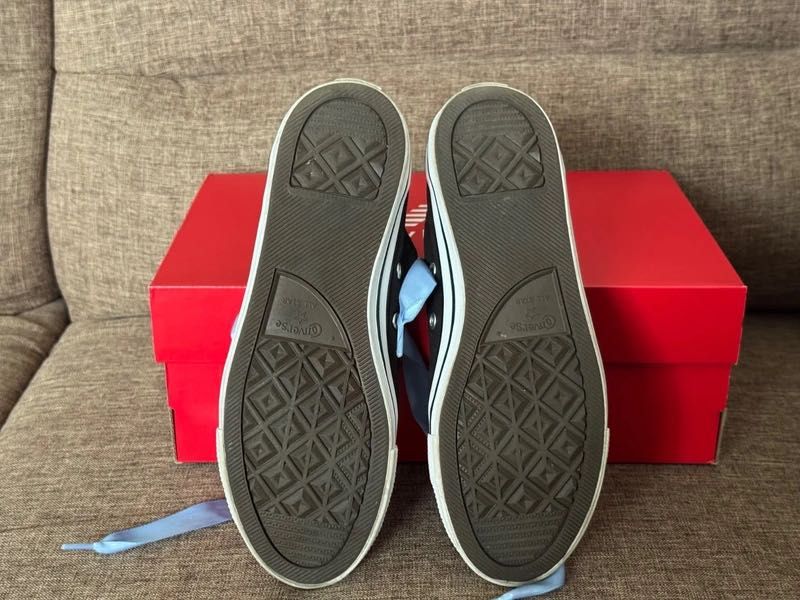 Converse All Star negri cu sireturi satin marimea 38.5