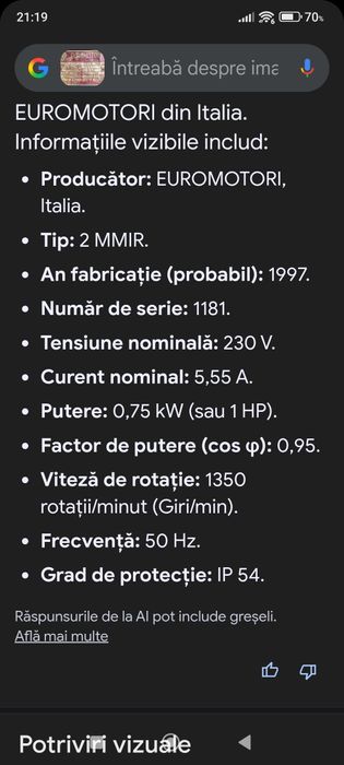 Motor electric monofazic 0,75kw