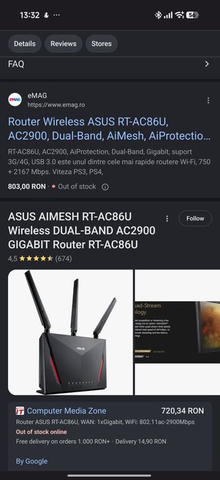 Router dual band asus RT-AC86U cu FTP