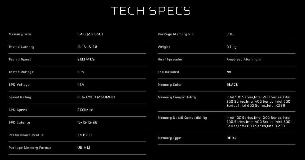 Memorii RAM DDR4 2133 16GB Kit (2x8) Corsair Vengeance LPX XMP 2.0