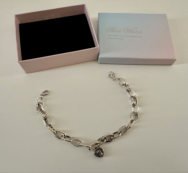 Сребро S925 / Сребърна гривна със зелен цирконий - 20см