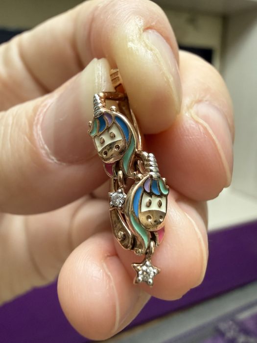 Серьги детские серебро в золочении