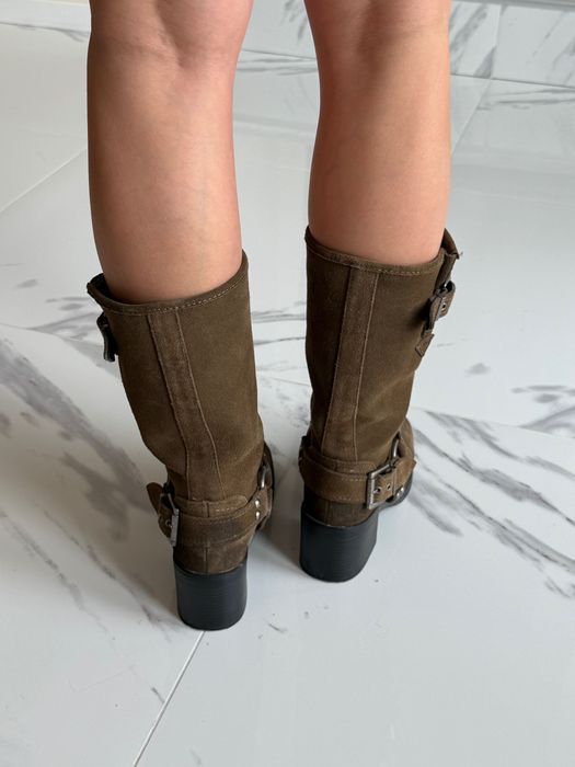 Дамски ботуши от естествен велур размер 36