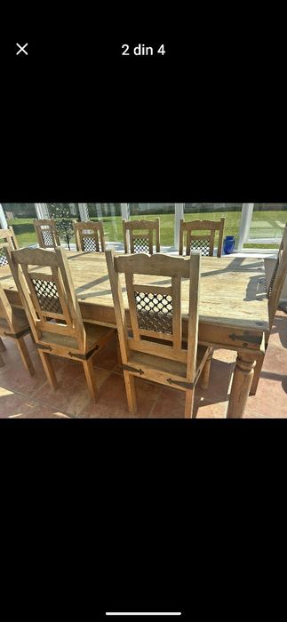 Set masa +scaune lemn masiv