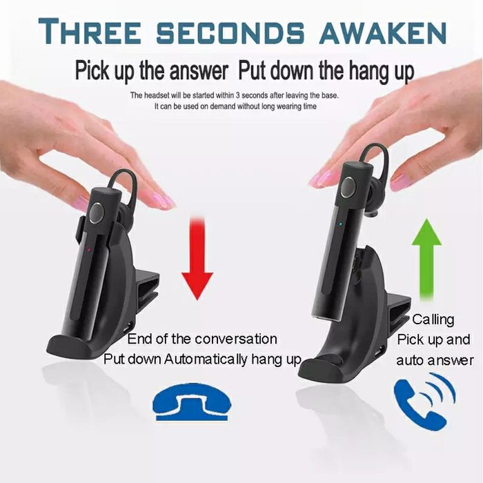 (Слушалка за кола) Безжична Bluetooth 5.0 слушалка със стойка