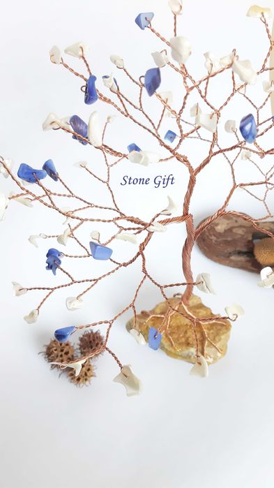 Дръвче Седеф, Декорация Йога, Подарък Полускъпоценни камъни