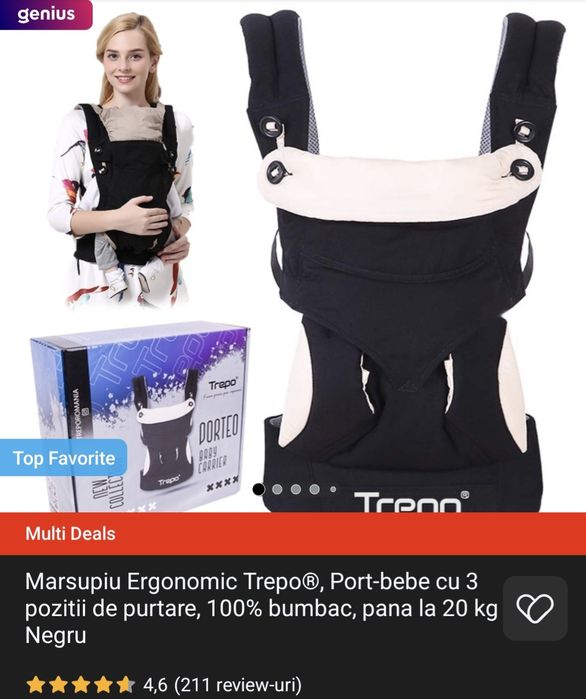 Marsupiu Trepo, port-bebe , 100% bumbac