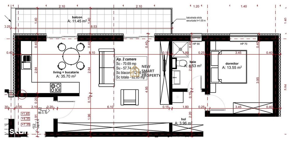 De vanzare apartamente NOI cu 2 camere Dimitrie Anghel