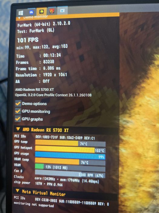 Видеокарта amd sapphire rx 5700xt в хорошем состоянии