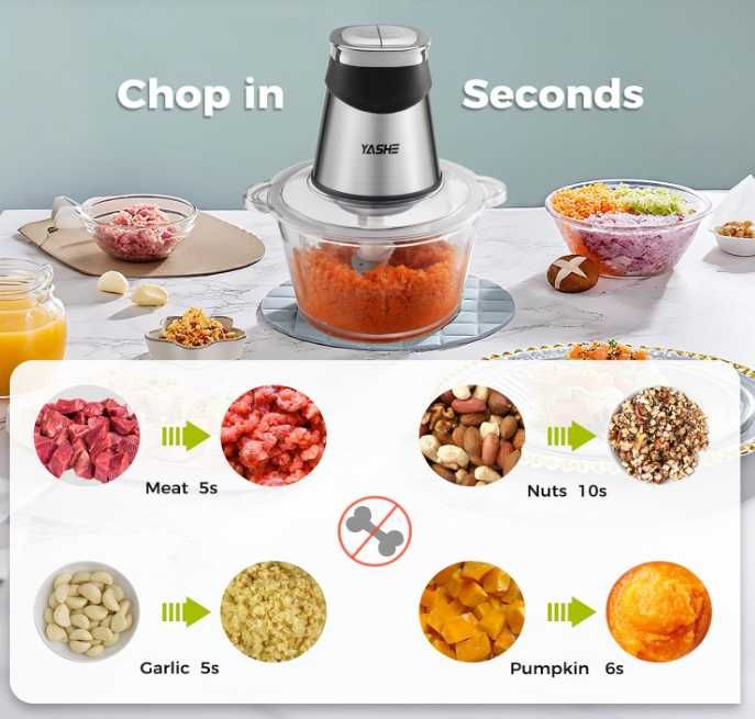 Електрически кухненски робот и чопър YASHE
