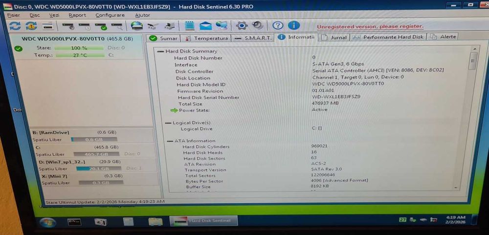14.HDD Hard Disk Laptop Western Digital Blue 500Gb 5400Rpm 8MB SATA 3