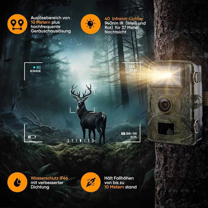 Камера за дива природа Adler Focus, 20MP Full HD с 32G карта памет