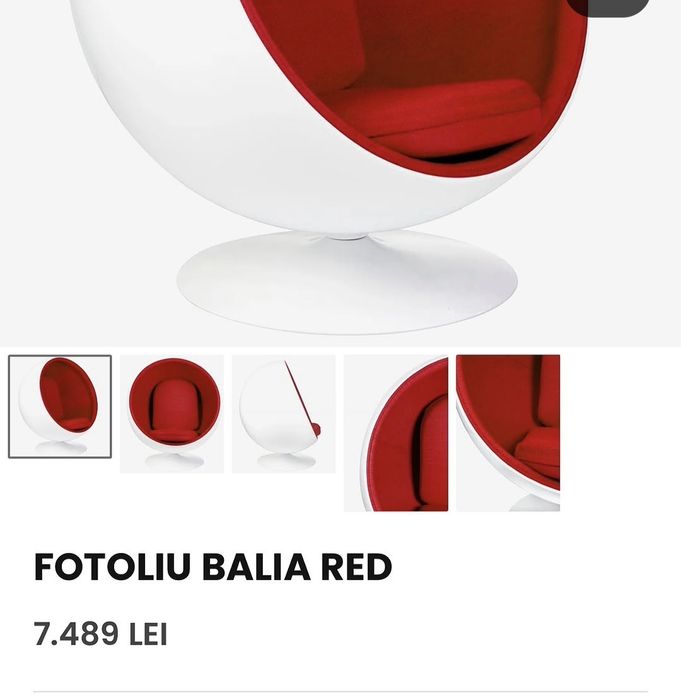 Fotoliu rotativ rosu