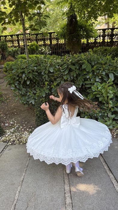 Бяла рокля Abel&lula шаферка/кръщене 104/110см