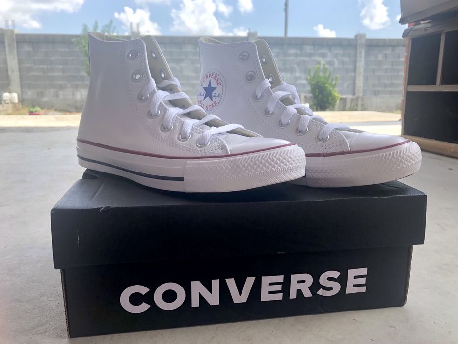 Converse бели кожени