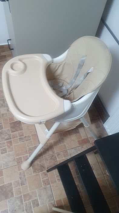 Scaun de masa bebe, Baby Mix, Nora, piele ecologica, gri, 15kg